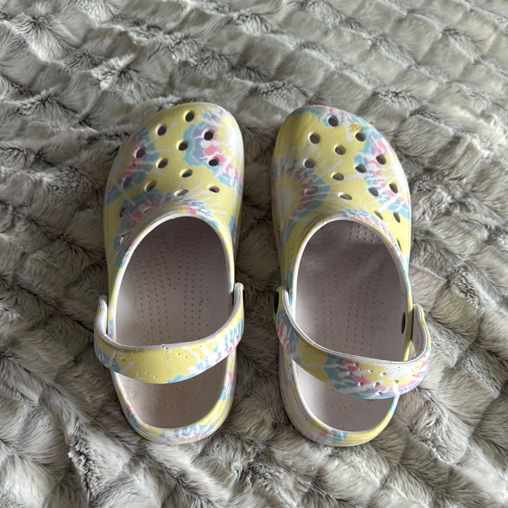 Tie Die Off Brand Crocs
